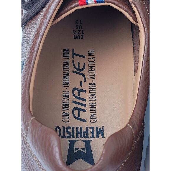 Mephisto Thomas Sneaker in Hazelnut w Textured Leather Upper Men's Sz 13 - Picture 9 of 11